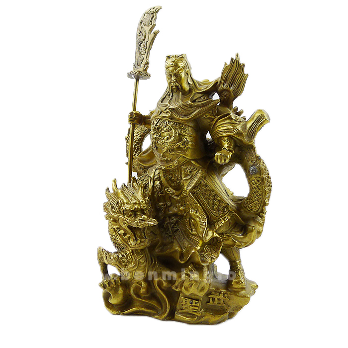 铜质武财神摆件★武圣骑龙关公家居装饰工艺品摆设