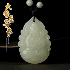 【精工艺】和田玉白玉属马本命佛吊坠★中号大势至菩萨玉佩★属马生肖吉祥物