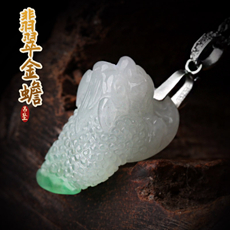 天然冰糯种翡翠金蟾吊坠★精雕翡翠A货皮丘挂饰★配CMA证书一图一物