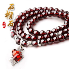收藏级天然石榴石手链★精美4圈5mm多款吉羊喜象手串