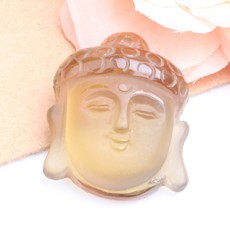天然黄水晶佛头精品吊坠