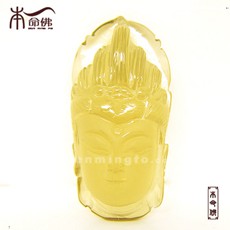 天然黄水晶佛头