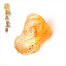 巴西黄水晶貔貅吊坠★女士佩戴天然水晶皮丘饰品