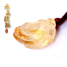 巴西黄水晶貔貅吊坠★女士佩戴天然水晶皮休饰品