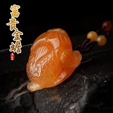 天然红水晶金蟾吊坠★迷你富贵金蟾小挂坠