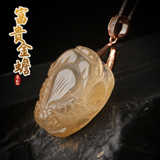 天然红水晶金蟾吊坠★富贵三脚蟾蜍小挂坠