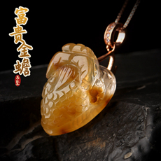 天然红水晶金蟾吊坠★水晶三脚蟾蜍金蟾小挂坠
