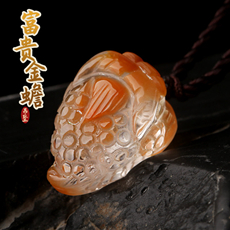 天然红水晶金蟾吊坠★手工雕红晶金蟾小挂坠
