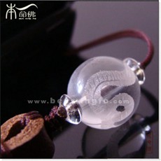 白水晶生肖蛇手机链
