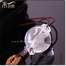 白水晶生肖羊手机链