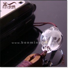 白水晶生肖猪手机链
