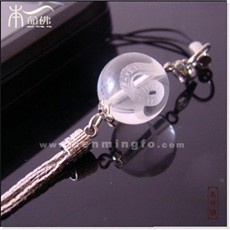 白水晶生肖蛇手机链