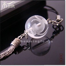 白水晶生肖猴手机链
