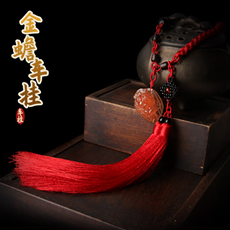 精美鸿运金蟾水晶车挂★天然红水晶富贵金蟾汽车挂饰★送礼佳品