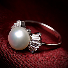 天然晶莹珍珠戒指★女款925银韩国时尚指环★甜美高贵大气