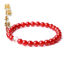 红玛瑙貔貅手链★天然玉髓皮丘手串饰品
