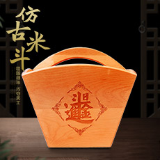 木质仿古米斗日进斗金摆件★家居办公室摆设礼品工艺品
