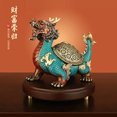 马年新品精铜玄灵护岁龙龟财富荣归摆件★化太岁办公室办公桌书房客厅装饰品