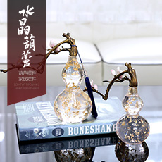 新中式创意艺术梦幻水晶葫芦桌面国风摆件书房卧室玄关家居装饰品