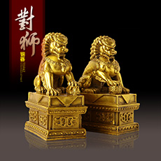 铜制对狮家居摆件★家居门口客厅厅创意装饰摆设★办公室开业工艺品摆件